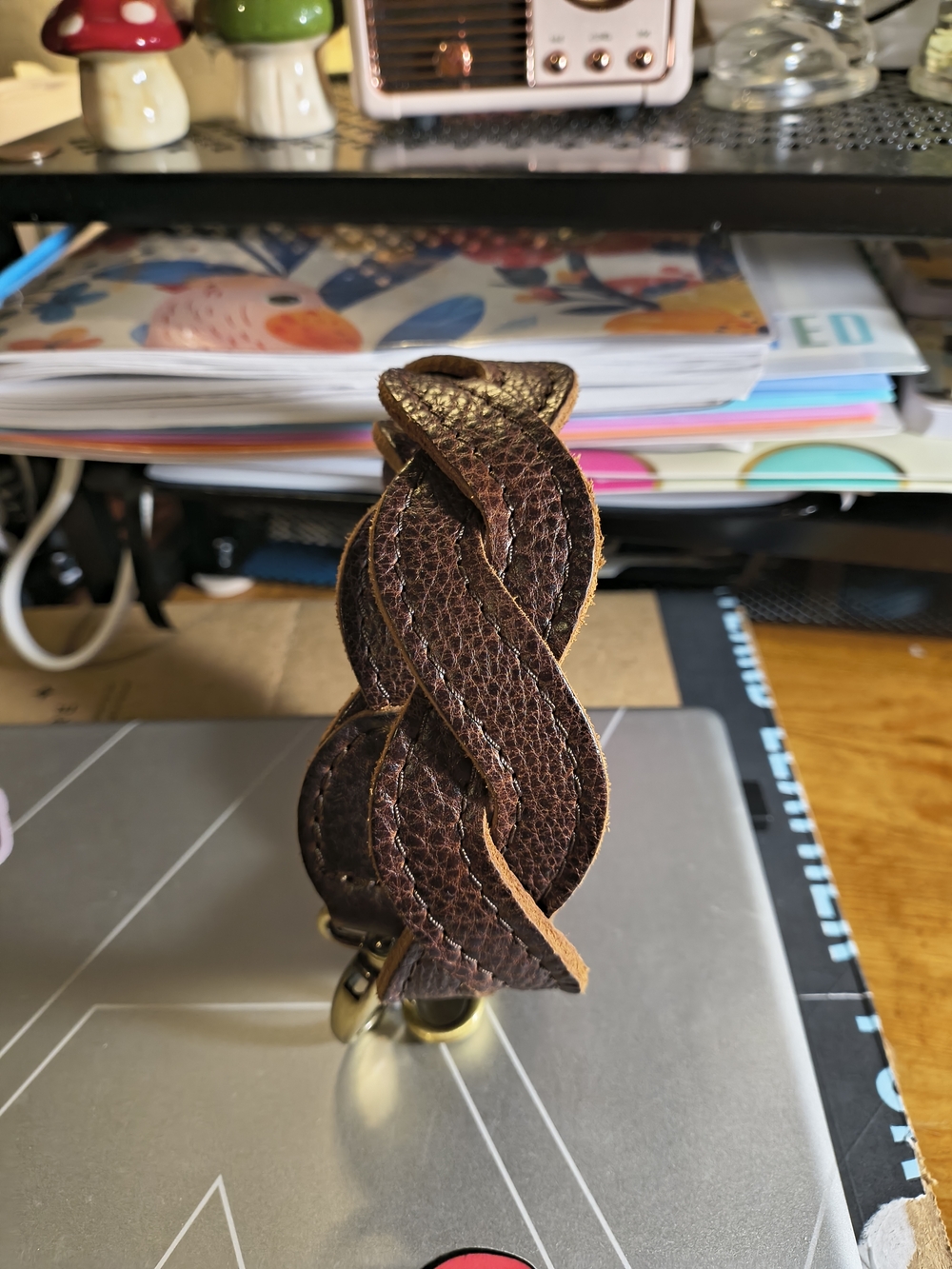 Portland Leather Braided Dark Brown Shoulder Strap.